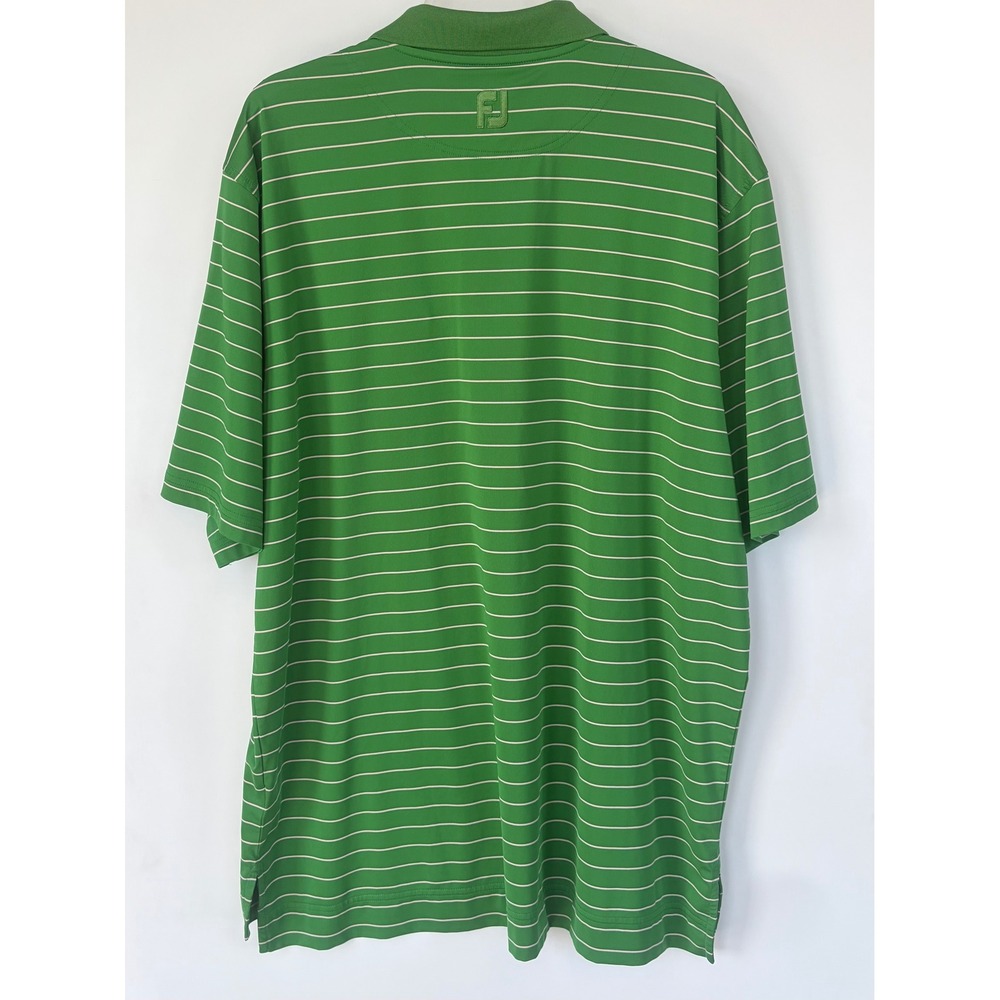 FootJoy Broadmoor Golf Club Polo Shirt Mens Large Green Striped ProDry L - Picture 2 of 8